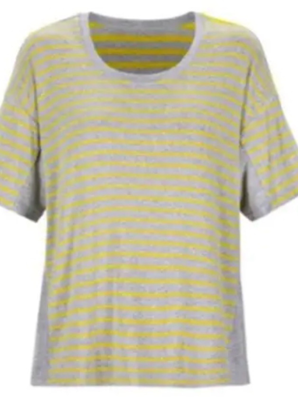 CAbi #631 Cruise tee. Light Yellow and Grey Short-Sleeve Relaxed Tee
